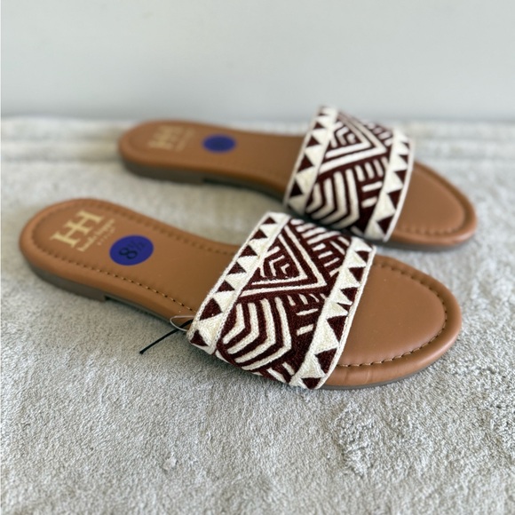 HAUTE HIPPIE Rianne Crochet Flat Slide Sandals Women’s 8.5 NEW - Picture 1 of 6